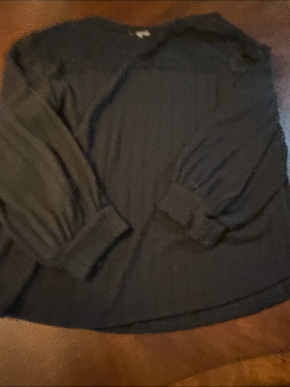 Maurices Black Long-Sleeve Ribbed Crew Sweater